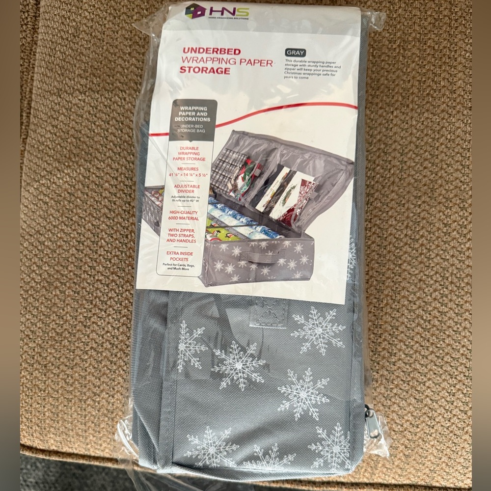 Gray Underbed Wrapping Paper Storage